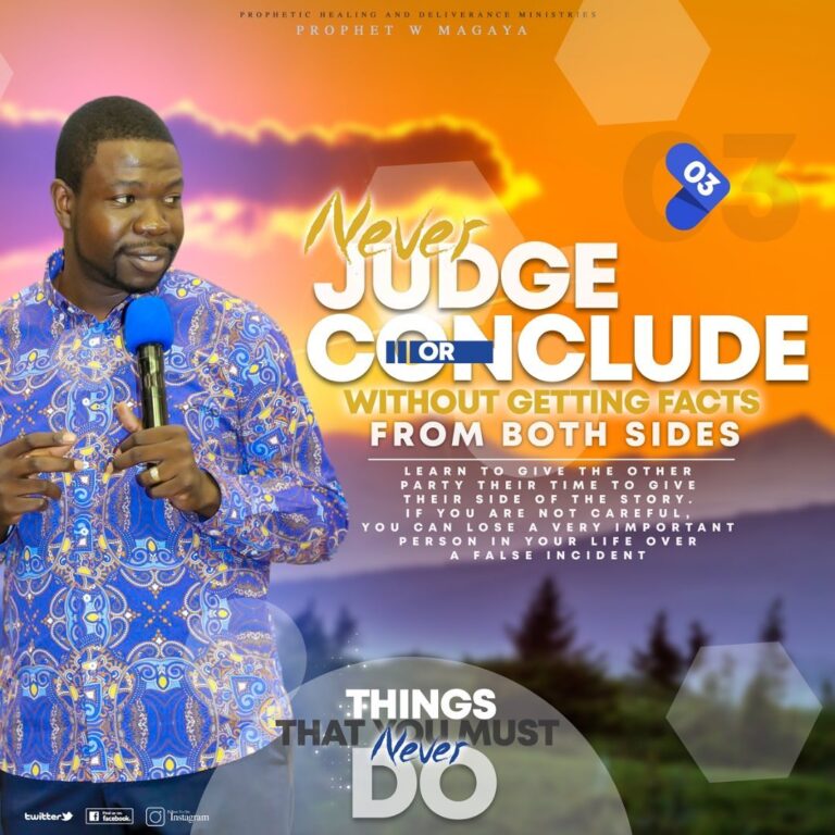 Things that you must never do – Prophet W Magaya